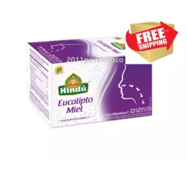 Hindu 20 tea bags Eucalyptus & Honey Tea / Te de Eucalipto Y Miel with vitamin C