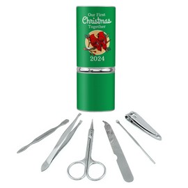 Our First Christmas Together 2024 Red Cardinals on Branch Newlyweds Stainless Steel Manicure Pedicure Grooming Beauty Care Travel Kit