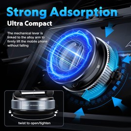 Woyuosn Eptchn Vacuum Magnetic Phone Holders for Car, Foldable Portable Cell Phone Holders, MagLock 360° Foldable Magnetic Phone Mount (Black)