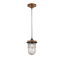 Trio Leuchten Birte 303800162 LED Pendant Light Antique Copper Metal Excl. 1x E14