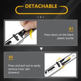 22 inch Ball Bearing Drawer Slides 6 Pairs (12pcs) - 100LB Capacity, Full Extension Side Mount Slides for Kitchen Cabinets, Wardrobes, Office Furniture (Silver 22inch)