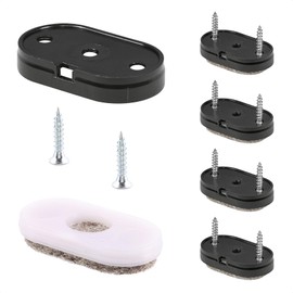 Wagner QuickClick® Felt Gliders, Furniture Gliders, Chair Gliders, Set of 4 for Screw-On - 4 x Base + 8 x Screw + Sliding Insert Interchangeable - Wool Felt Ultrasoft - 35 x 20 mm - Made in DE -