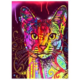 Zinker Diamond Painting Kit 5D Pintura De Diamantes Diamante Redondo De 30cm X 40cm Impresión HD Incluye todos los Aditamentos Necesarios Modelo Gatito Colores
