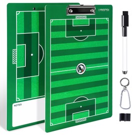 Dry Erase Coaches Clipboard，Waterproof Soccer Whiteboard for Coaches Double-Sided Soccer Clipboard for Coaches Writable and Erasable Coaching Board Dry Erase Coaching Board Coaching Board Gift