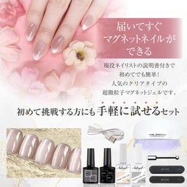 LULUGEL Gel Nail Kit, Magnetic Nail Starter Kit, For Beginners, Safe Instructions Included, Magnet, Gel Nail Set, Ready to Arrive, Complete Set, UV/LED Compatible, Compact, Nail Light Included