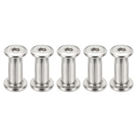 PATIKIL Chicago Screws, 5 Sets 18mmx8mm Stainless Steel Chicago Screw Phillips Binding Post Screw Rivets for Leather Belt Scrapbook Photo Albums, Silver