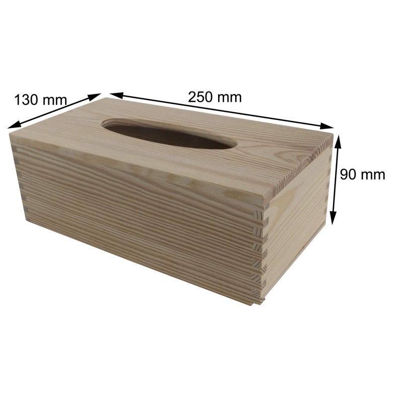 Cube Wooden Tissue Box with Sliding Bottom | 14.5 x