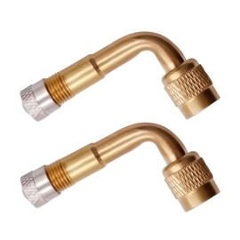 2 Stück Ventilverlängerung Kupferventiladapter, 90°-Winkel Winkelventilverlängerung, Ventil Verlängerung Kupfer Ventiladapter Winkel Ventilverlängerung - Perfekt für Auto, Motorrad, Fahrrad, Scooter
