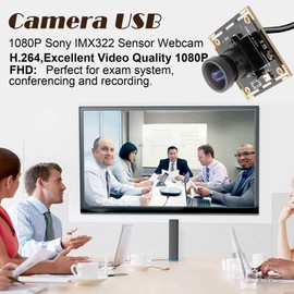 Svpro 1080P USB Camera Module with Microphone, Ultra Wide Angle Low Lux Camera Board IMX322 Machine Vision Industrial Camera for Windows Linux Mac Android Raspberry Pi