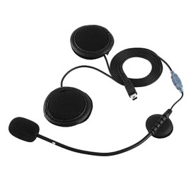 Astibym Auricularescon Micr¨®fono para Intercomunicador para Casco de Motocicleta V8, Cancelaci¨®n de Ruido, Port¨¢til, F¨¢cil de Instalar