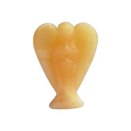 Sunshcat Natural Yellow Jade Healing Crystal Prayer Guardian Angel Statue,2 Inchs Carving Pocket Palm Crystals and Healing Stones Figurines Decoration