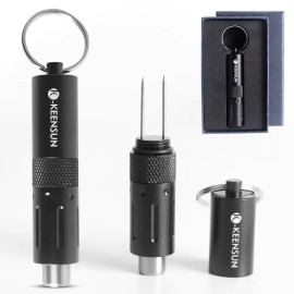 Luxury Manual Cigar Punch Cutter Key Chain Stainless Steel Blade Round Shape Travel Accessorycolor: Black