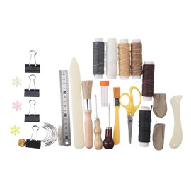 46Pcs Leather Sewing Kits with Sewing Needle Hand Bookbinding Tools Bookbinding Kits with Paper Awl Binding for Hand Sewing DIY Leather Craft