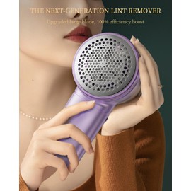 X-Large Fabric Shaver with Lint Brush, Rechargeable Lint Shaver with Digital Display, 3-Speeds, 6-Leaf Blades, 1200mAh Electric Lint Remover Sweater Shaver for Removing Fuzz and Pill