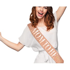 Mom to be sash - Mommy To Be Rose Satin Sash - Baby Shower Decorations, Gender Reveal, Welcome Baby, Baby Sprinkle, Baby Shower Sash, Mummy to be - Light Pink Baby Shower - Sash with Gold Glitter Lettering - MagicShop4u