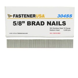 FastenerUSA 5/8" BRAD NAILS 18GA 304SS 5,000ct | SSB18-58B2