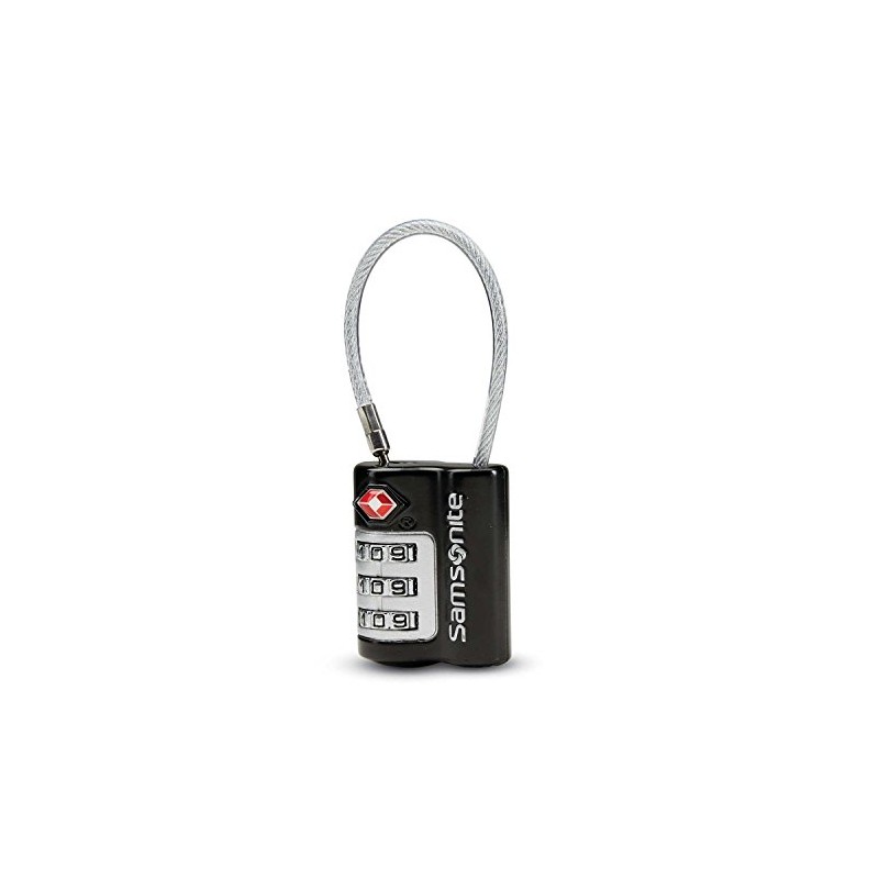 Samsonite Travel Sentry 3-dial Combination Cable Lock, Black, One Size