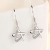 Star Drop Earrings for Girl, Silver Dangle Earrings with Cubic