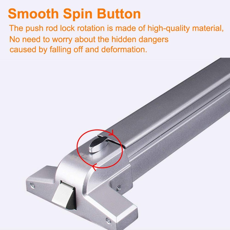 COOLOUS Controls Push Bar Panic Exit Device Aluminum, with Exterior