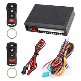Riloer 12V Universal Car Remote Control Central Kit with 4 Buttons Remote Control Vehicle Electric Door Lock Locking Keyless Entry Window Lift Horn System Control Box CSD405T110