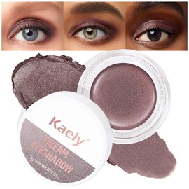 Kaely Cream Single Eyeshadow Makeup, Taupe Shimmer Highly Pigmented Monochrome Eye Shadow Pallette, Waterproof Natural Mini Eyeshadow Brightener, sombras en crema para ojos, Blendable, R04