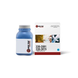 Laser Tek Services Compatible Toner Refill Kit Replacement for Dell 1230 330-3581/330-3015 High Yield Works with Dell 1230 1230c 1235 1235c Printers (Cyan, 1 Pack) - 1,000 Pages