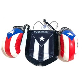 Black Puerto Rico Boxing Glove Rican flags Boricua Decoration decor accessories PR flag