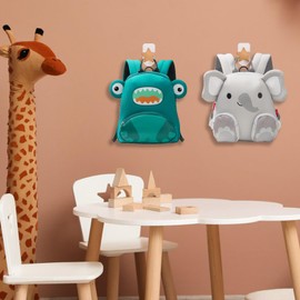 Yisiziyo Kid's Room Decoration Wooden Hook, Cute Style, 100% Natural Beech Wood, Strong Adhesive Hooks, Load-Bearing Capacity 12lb,4pcs (Star)