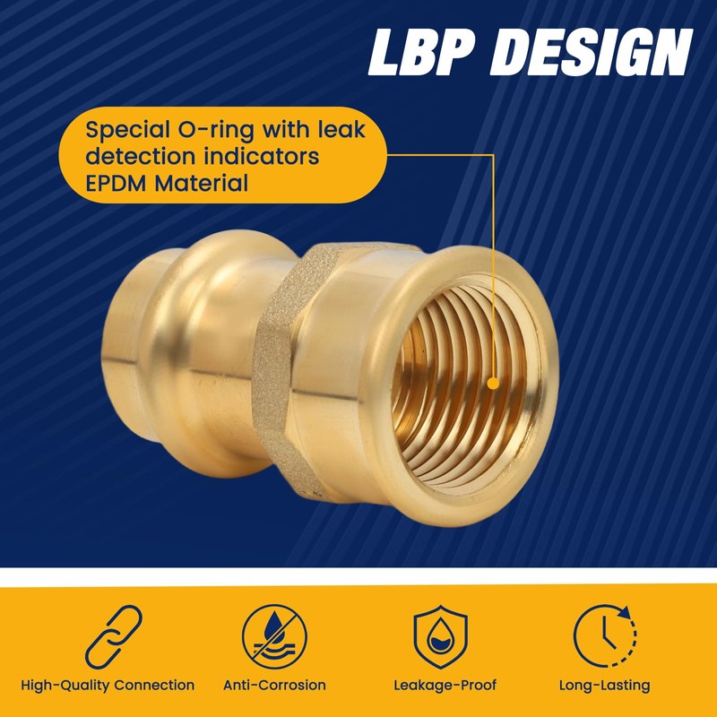 ABBIEMO 10PCS 1/2 inch Propress x 1/2 inch NPT Female