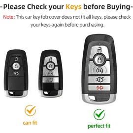 OFFWEGO for Ford Key Fob Cover, Soft TPU Full Protection 5 Buttons, Compatible with Explorer Fusion Escape Edge Expedition F150 F250 F350 F450 F550 Maverick Mustang, White