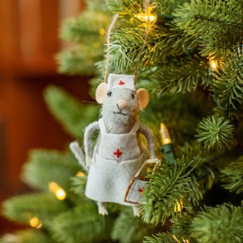 Sass & Belle Nurse Mouse Felt Decoration