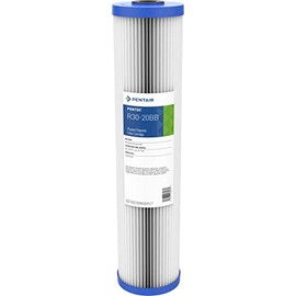 Pentair Pentek R30-20BB Big Blue Sediment Water Filter, Whole House Pleated Polyester Filter Cartridge, 20" x 4.5", 30 Micron, White