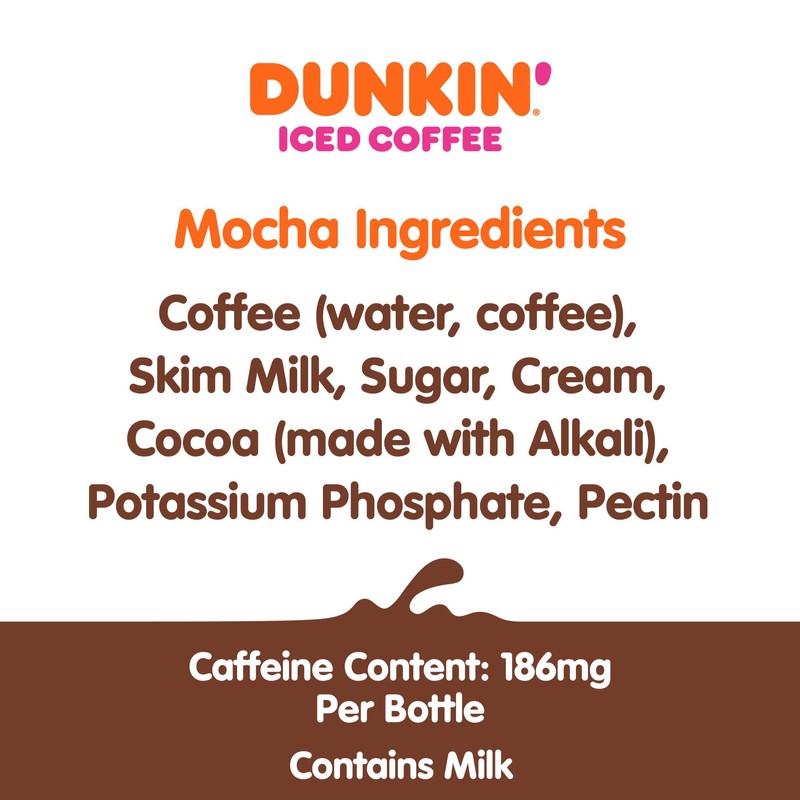 Dunkin' Donuts Mocha Iced Coffee Bottle, 13.7 fl oz