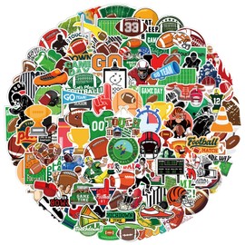 XZENTIRA 105 PCS Football Stickers Water Bottle Football Stickers Bulk Vinyl American Football Stickers for Laptop Skateboard Football Scrapbook Supplies Football Gifts Football Party Favors