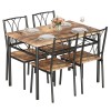 Jojoka Dining Table Set Chairs Home Kitchen Breakfast Wood Top