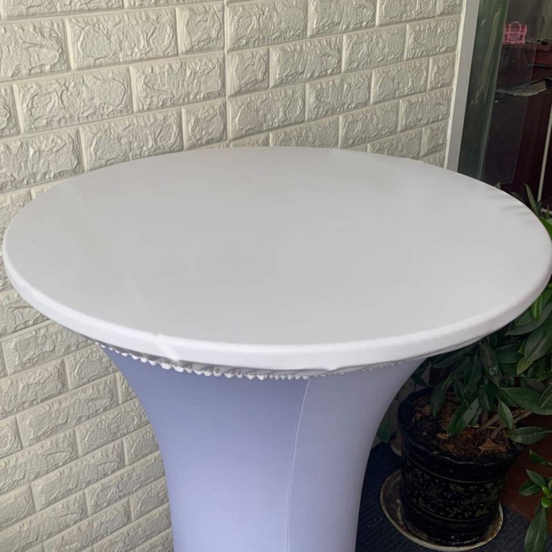 Perfk Waterproof Polyester Fitted Table Cover Cloth Decorative Round Tablecover