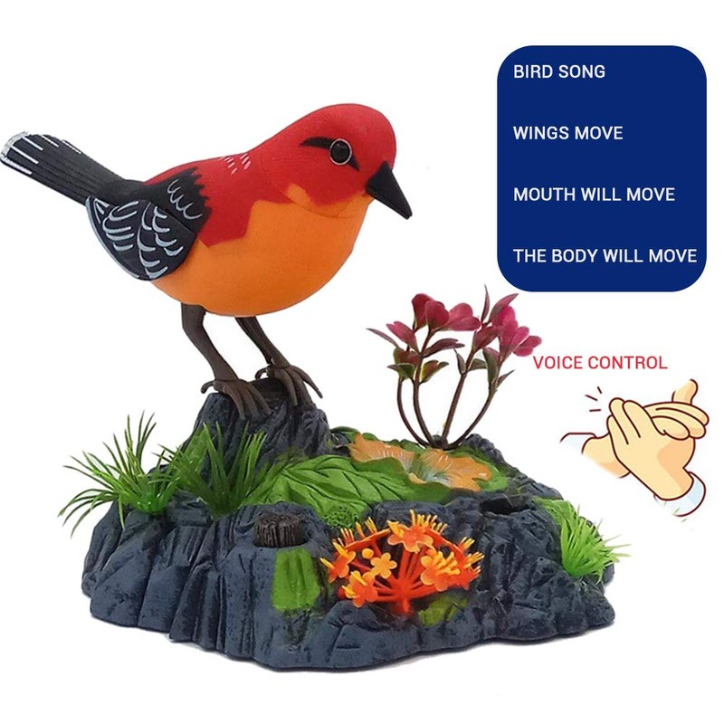 Singing Chirping Bird Electronic Talking Repeating Parrot Electric Animal Toy