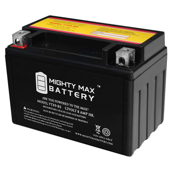 Mighty Max Battery YTX9-BS Battery Replacement for Honda TRX 125 250 300 Yamaha 400EX