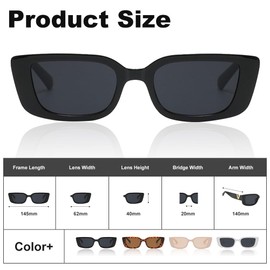 GOLRISEN Pack of 4 Women's Sunglasses Rectangular Sun Glasses Cycling Glasses UV400 Protection Sunglasses Women's Sunglasses Trendy Glasses 4 Colours Sunglasses for Outdoor Travel Camping, Creamful