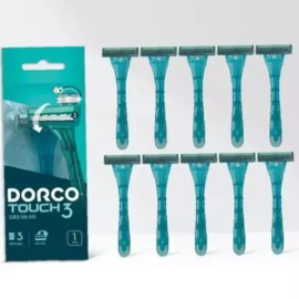 Dorco 도루코 터치3면도기1P_10개입 Dorco Touch 3 Blade Razor 1 Piece, 10 Count [Unit price]
