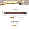 PATIKIL 7" Leather Drawer Pulls with Iron Sheet, 2 Pcs