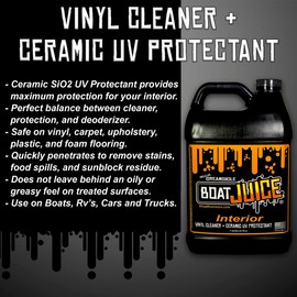 Boat Juice - 1 gallon jug - Interior Cleaner with SiO2 Ceramic UV protectant - Works Great on Upholstery, Vinyl, Plastic, Foam Flooring and Carpets