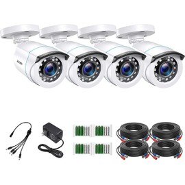 ZOSI 4pk Waterproof Bullet Security Camera  1080p CCTV 80ft Night Vision system