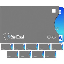 WallTrust RFID Protective Cases - Blocker NFC Protective Cases (Pack of 12) Credit Card, EC Card, Bank Card, ID Card & Passport - Cover - Protection Against Wireless Data Theft - Card Case, 10 x