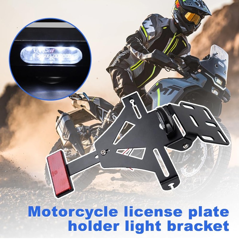 LYPPUL Motorcycle Number Plate Holder, Universal Number Plate Holder, Adjustable
