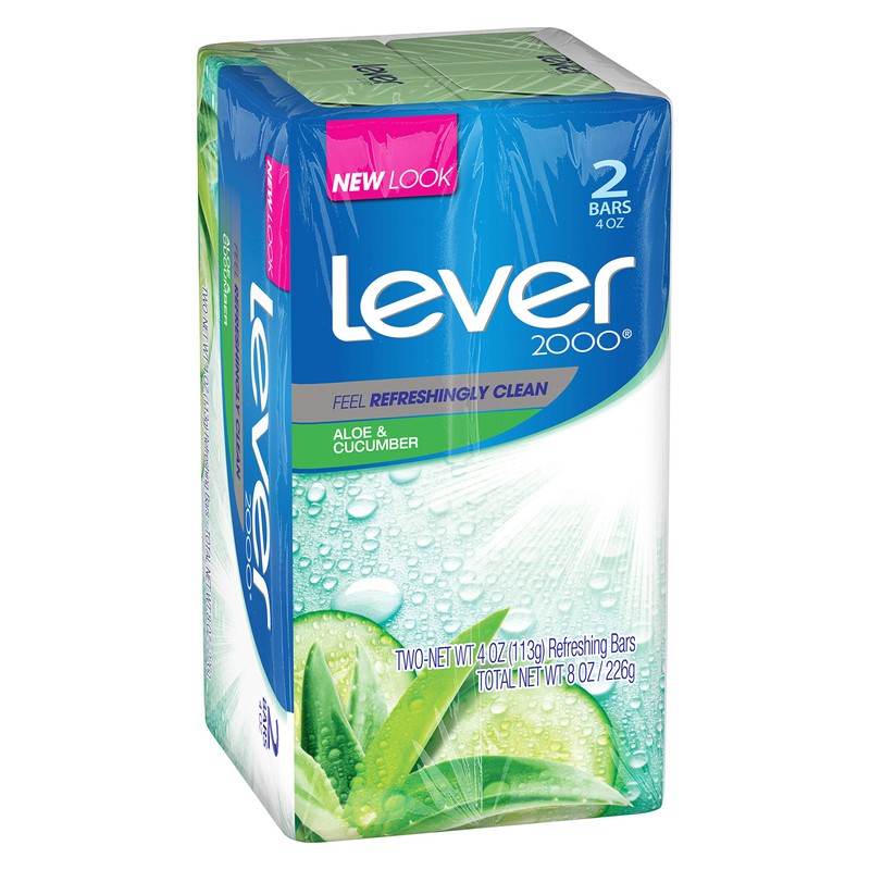 Lever 2000 Bar Soap, Aloe & Cucumber, 4 Ounce (Pack