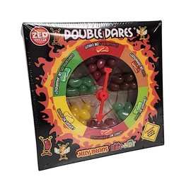 Double Dare Jelly Bean Challenge Hot or Not? features sweet & spicy flavours in a spinner game Halal dairy-free gluten-free & vegetarian-friendly 100g box