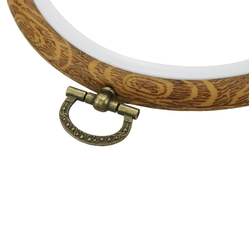 Mcredy Oval Embroidery Hoop, Wood-Grain Plastic, 6"x7.5"-2Pcs