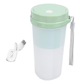 Portable Blender Cup 300ML Large Capacity Rechargeable Juice Bottle Electric Juice Cup with 6 Leaf Cutter Heads for Sport Travel