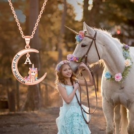Unicron Necklace for Girls Unicorn Gifts - Moon Unicorn Necklace for Teen Girls Jewelry | Unicorn Gifts for Girls Kids Necklace Little Girls Unicorn Jewelry for Girls Unicorn Gifts for Girls Jewelry